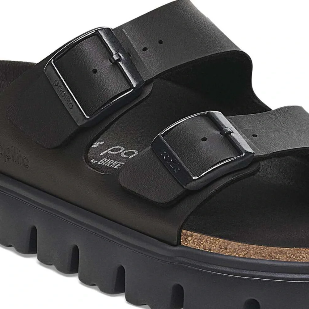 BIRKENSTOCK PAPILLIO ARIZONA CHUNKY BIRKO FLOR SANDALS BLACK 37 6 - Picture 3 of 9